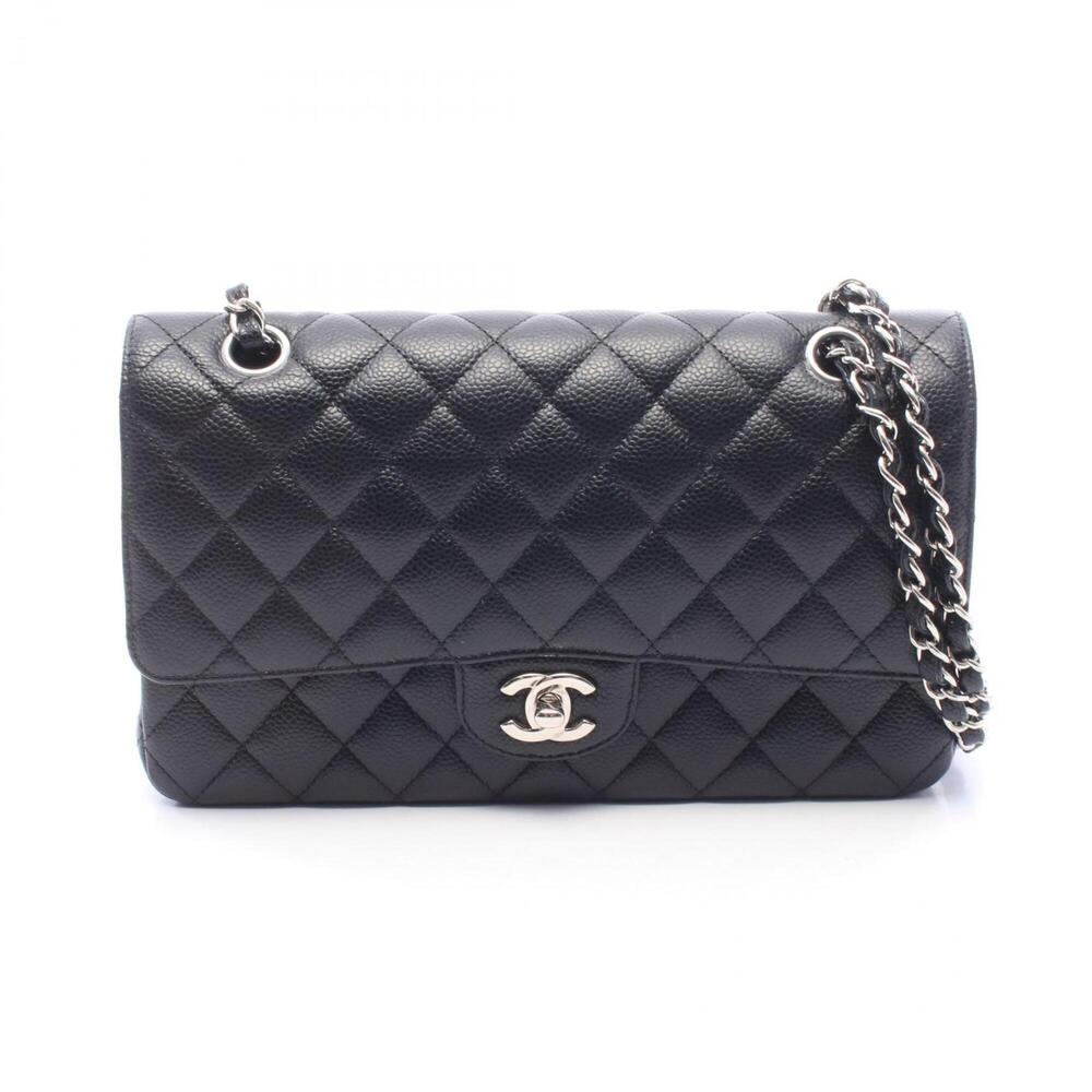 Chanel Matelassé Double Flap Shoulder Bag/Handbag, Caviar Leather (Grained Ca...